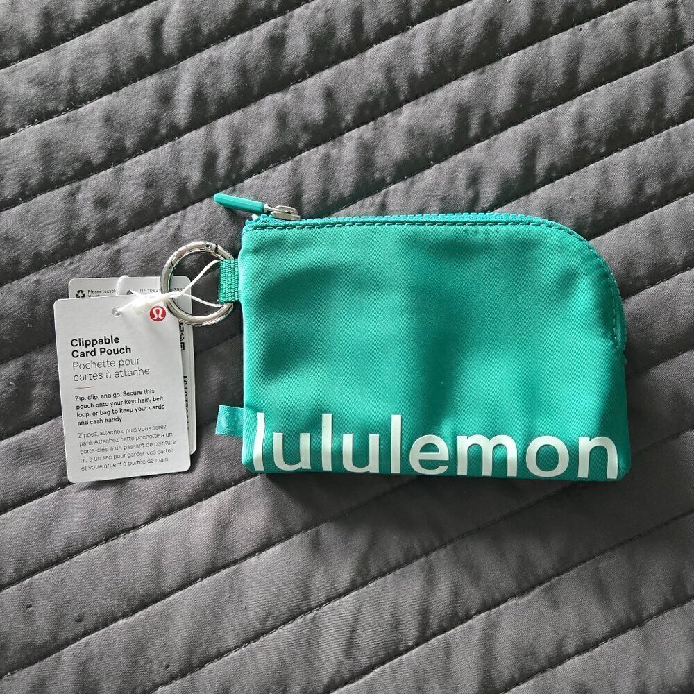 NWT Lululemon Clippable Card Pouch - Maldives Green